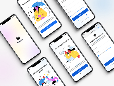 CoMent Mobile Design login mobile mobile app mobile app design mobile design mobile ui onboard onboarding onboarding flow onboarding illustration onboarding screen onboarding screens onboarding ui sign in sign up signup