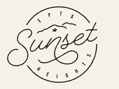 Historic Sunset heights El Paso Texas branding design elpaso icon illustration logo simple typography vector