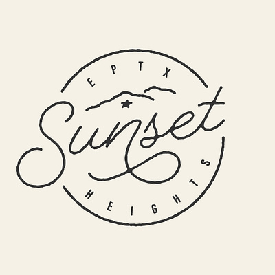 Historic Sunset heights El Paso Texas branding design elpaso icon illustration logo simple typography vector