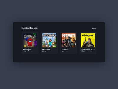 Daily ui 091 - Curated for you 091 curated for you daily ui steam video games