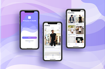 outfit App branding design illustration ui ux vector