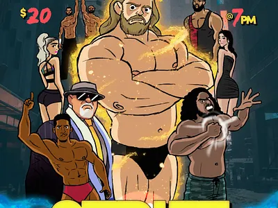 Wrestling Poster characterdesign design illustration pro wrestling wrestling