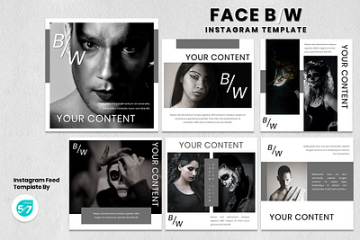 Instagram Feed Template - Face B/W branding design fashion brand graphicdesign instagram instagram post instagram story instagram template