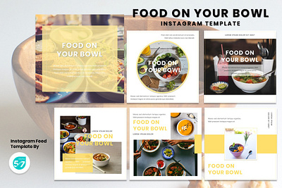 Instagram Feed Template - Food On Your Bowl branding design graphicdesign instagram instagram post instagram story instagram template