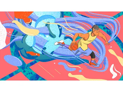 basketball boy drawing illustration procreate art