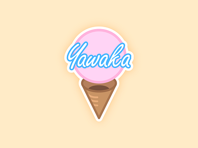 Yawaka Ice Cream Logo brand identity branding design graphic design ice cream ice cream cone icon illustration logo logo design vector