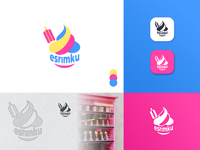 Esrimku Logo Design brand identity branding design food logo design foodies icecream icon identity identity branding indonesia indonesia designer logo logo design minimal negative space logo playful logo