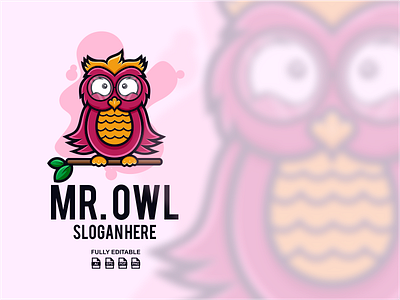 Mr Owl brand branding caracter colorful coreldrawx7 cute design dribble ideas illustration instagram logo logo design logoawesome logodesign logoinspirations owl pink vector zerologicstudio
