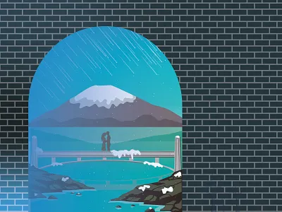 couple Christmas blue clean concept design illustration typography vector