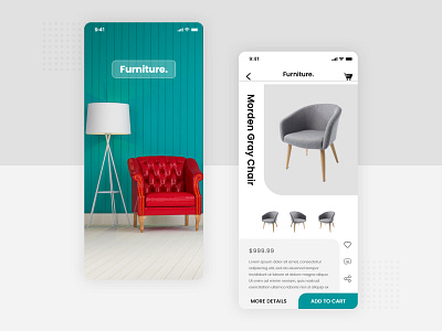 Furniture App UI app black black hunt chair furniture hunt landing landing page lighting man man sitting morden morden furniture page sit sitting ui ux