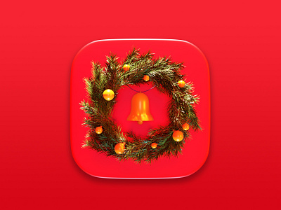 Christmas Wreath Icon 3d 3d art blender3d christmas concept design icon illustration nature render symbol