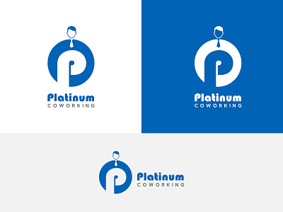 Platinum Coworking Logo Design blue concept coworkers coworking coworking space logo logo design logo design concept logo designer logotype man p letter p logo photoshop platinnumcoworking platinum platinum logo