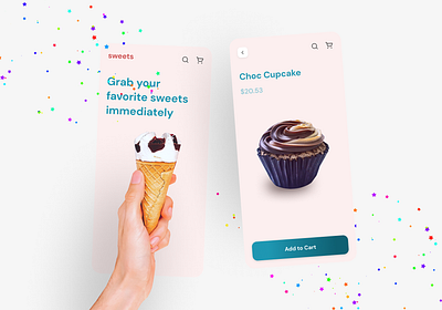 Sweets Shop App Concept food shop shopping app sweets