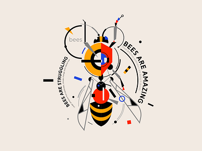 Bees are amazing affinitydesigner art baihaus bee bees design geometric design geometric illustration geometry graphic graphicdesign illustration minimal poster poster design vector