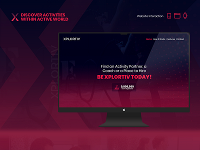 Activity Finder App Landing Page activity app branding concept gym app minimal mobile ui ui ux website design