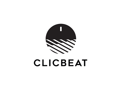 Logo Design for Clicbeat abstract logo black and white brand identity branding design digital logo logo design mark marketing musical piano stationary design stationary mockup