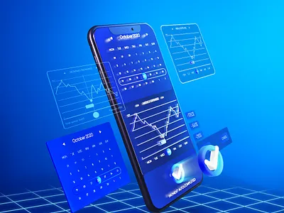 Regular bank payments illustration 3d art blue design illustration ui