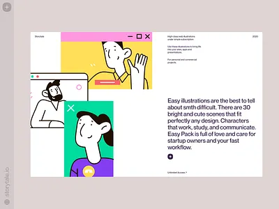 Easy Illustrations 👌 characters colorful communication contrast design friends illustration people product storytale ui vector web zoom