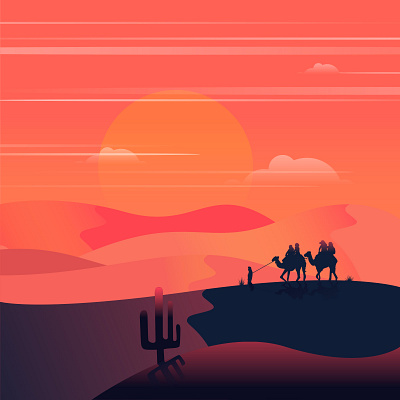 Desert Illustration cartoon cartooning character character design desert desert illustration freebie illustration illustrator vector vector design vector download vector illustration
