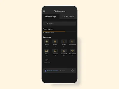 File Manager UI app branding design design app file manager icon logo minimal typography ui uiux ux vector web