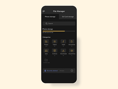 File Manager UI app branding design design app file manager icon logo minimal typography ui uiux ux vector web