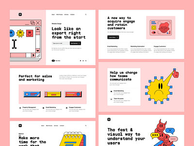 Fatal Error + Method 4 = ❤️ bright colors contrast craftwork design error fatal error illustrations landing method mix page pink product vector web website