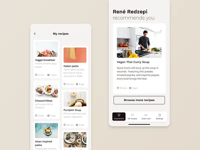 Cooking Mobile app bakery beverage cook cooking app culinary dashboard ui food app interface ios kitchen minimal mobile app recipe restaurant service startup tasty thermomix ux ui web