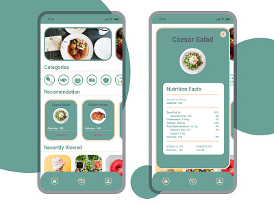 Food Nutritions Info UI Design app design ui