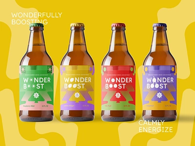 Wonder Boost - Mockup agency booster brand brand book brand guideline branding design drinks energy drinks fruits graphic design healthy healthy drinks label logo mockup mockup design packaging packaging design pattern