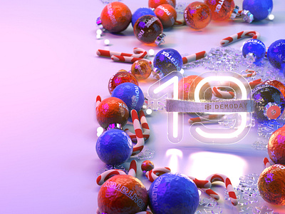 Demoday ID: 19th 3d branding c4d christmas christmas balls cinema4d demoday new year redshift snowflake