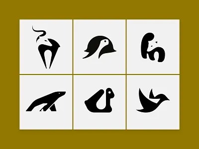 6 negative space animal logos animal animal logo bird branding brandmark custom logo design deer identity identity designer logo logo design logo designer mark negative space polar bear rabbit symbol designer turtle