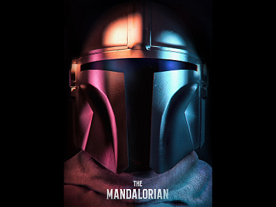 HEY MANDO! 3d 3dillustration disney neon portrait poster poster art star wars star wars art the mandalorian