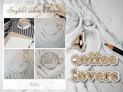 little sketch with coffee art design minimal photoshop sketch typography