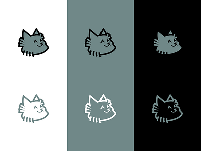 Silver branding cat clean cute fluffy gray green happy japanese joy kawaii kitten logo logotype mark silver simple stylistic