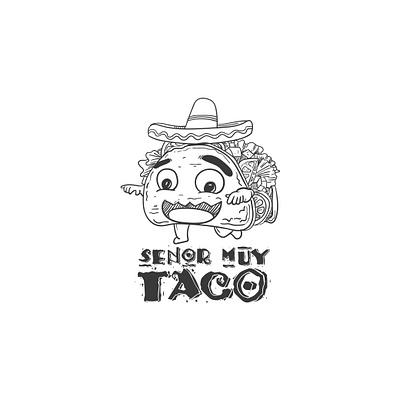 Señor Muy Taco adobe illustrator cartoon character chicken design drawing food logo illustration logo mascot mexican food mexican restaurant mexico taco tacos vector