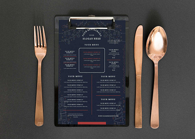 Minimalist Restaurant Menu Design Template branding design illustration logo vector