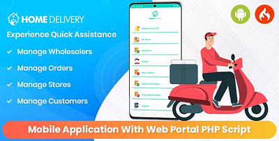 Home Delivery Mobile Application With Web Portal food food delivery food order home delivery mobile application web application