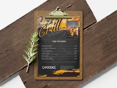 Spice Grill Menu Design Template design illustration logo