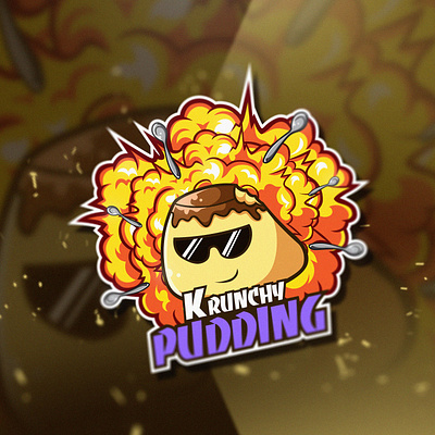 Krunchy Pudding branding esport esportlogo gaming gaming logo illustration illustrator logo logo design mascot logo pudding vector