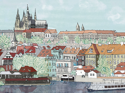 Prague illustration handrawn