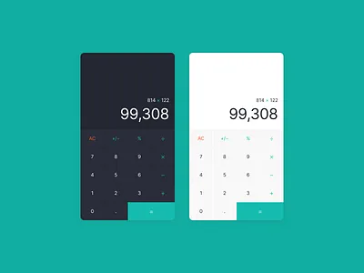 Weekly UI 002 - Calculator calculator dark theme light theme maths minimal numbers ui ui challenge weekly weekly challenge weekly warm up