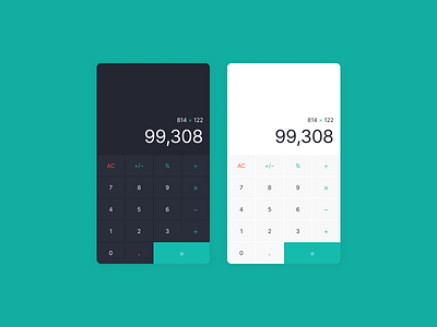 Weekly UI 002 - Calculator calculator dark theme light theme maths minimal numbers ui ui challenge weekly weekly challenge weekly warm up