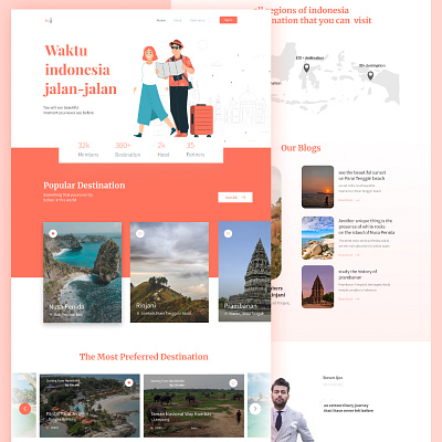 Travel Landing Page 😍 app design destinations figmadesign orange travel travel agency travel app travelling ui ui design uidesign ux vector web webdesign website website design