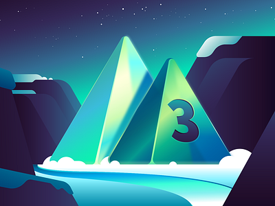 Nuxt 3 Essentials illustration landscape mountains pyramid snow vector