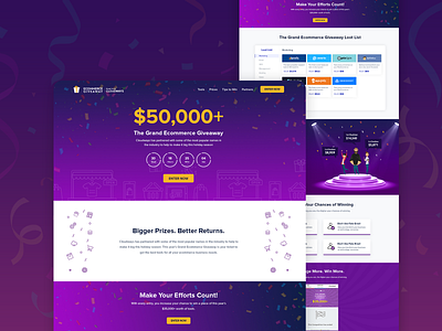 Giveaway Website Layout cloudways concept website ecommerce ecommerce giveaway giveway hosting saas ui ux web design website website design