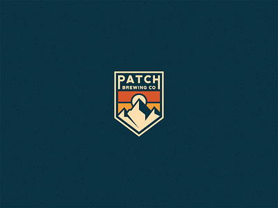 Patch Brewery Logo beer branding brewery clean craftbeer geometic geometric logo logo design microbrewery modern vintage mountain mountains negative space patch simple sunset