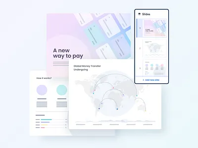 Presentation add button clean design interface minimal mobile product sidebar slide ui