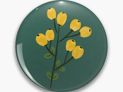 Yellow Wild Berry Pin berry fruit logo logo design pin pin design wild berry