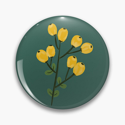 Yellow Wild Berry Pin berry fruit logo logo design pin pin design wild berry