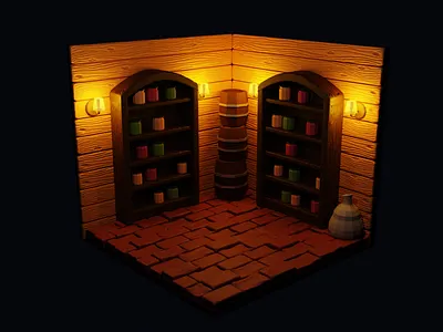 Cellar. (P.S. Thanks, David Dodge) 3d 3dmodel blender3d frostnout illustration low poly